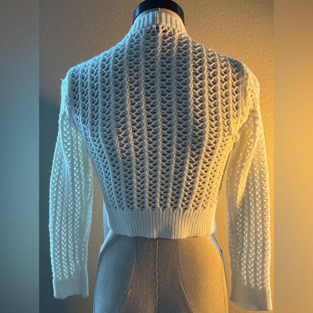 THE KRIPT -NWT  Cream Knit  crop Sweater size XS - Picture 5 of 6
